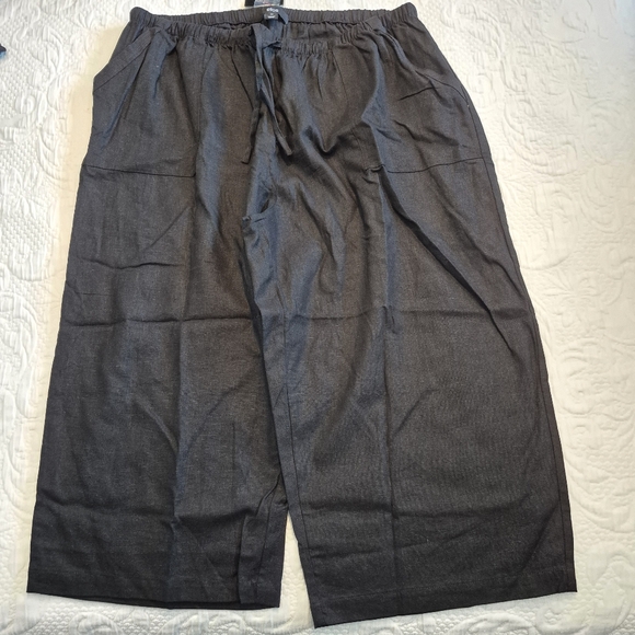 Ellos women's size 22 black linen/rayon capri pants, 4 pockets NEW - Picture 2 of 7